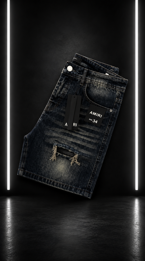AMIRI- Distressed Denim ShortsFIRE